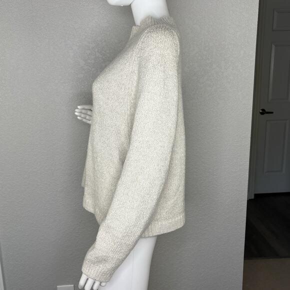 Old Navy Womens Sweater Mock Neck Dolman Sleeve Ivory Boxy Crop Neutral Size L - Picture 2 of 5